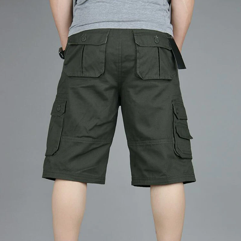 Мужские повседневные шорты в стиле милитари, модные шорты-бермуды с большими карманами, спортивные штаны, армейские шорты