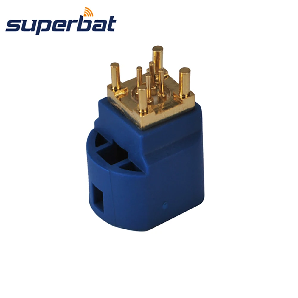 Superbat Fakra C Female Jack PCB Mount Straight 4 Contact Pin Connector for Blue GPS Telematics or Navigation