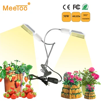 

Full Spectrum Led Grow Light Replace Sunlight 50W Clip-On Desk Plant Grow Lamp For Plants Flowers Seeds Indoor Garden Grow Tent