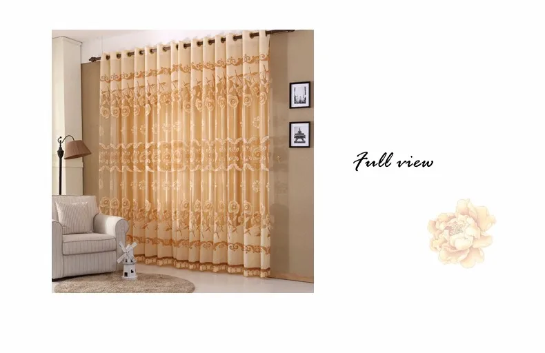 European Royal Luxury Curtains 11 Colors Embroidered Voile Curtains for Living Room Drapes Crystal Beaded Curtains Sheer (42)