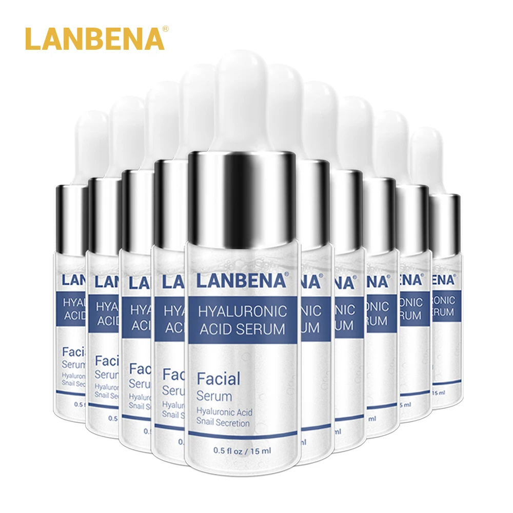 

LANBENA 10PCS Hyaluronic Acid Face Serum Essence Moisturizer Facial Cream Repair Acne Treatment Whitening Skin Cream Face Serum