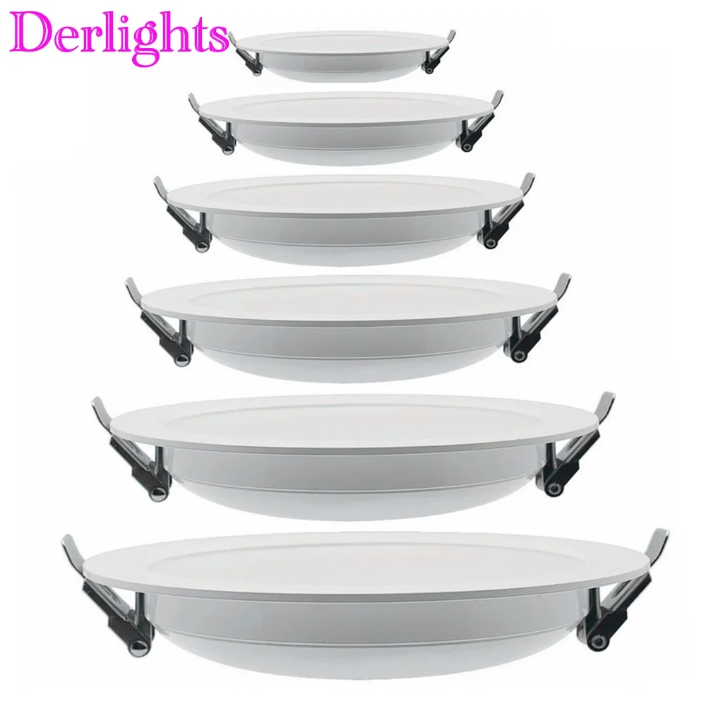 

10pcs/lot 7W/9W/12W/15W/18W/25W Led Panel Lighting Downlight AC220V/110V White/Warm White Indoor Lighting Free Shipping