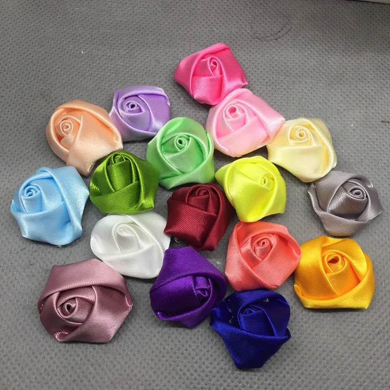 10 шт 25 ммбольшая атласная лента роза цветок DIY ремесло свадебные аппликации много цветов на ваш выбор