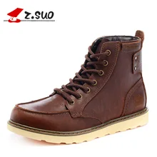 Real Leather Men Military Boots Ankle Martins Men’s Casual Walking Work Shoes Brand Designer Stylish Leisure High-top Flats 2016