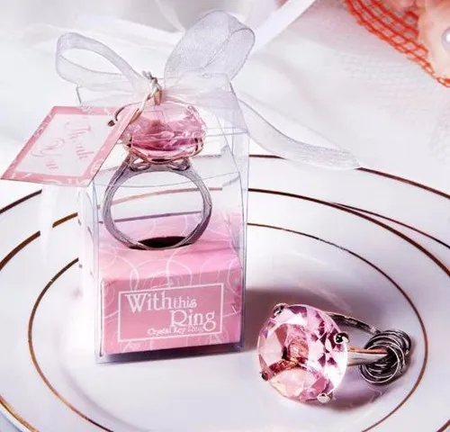 10 шт. кольцо в форме бриллианта брелок для ключей аксессуары небольшие подарки для вечеринки свадебные подарки для гостей Свадебные сувениры