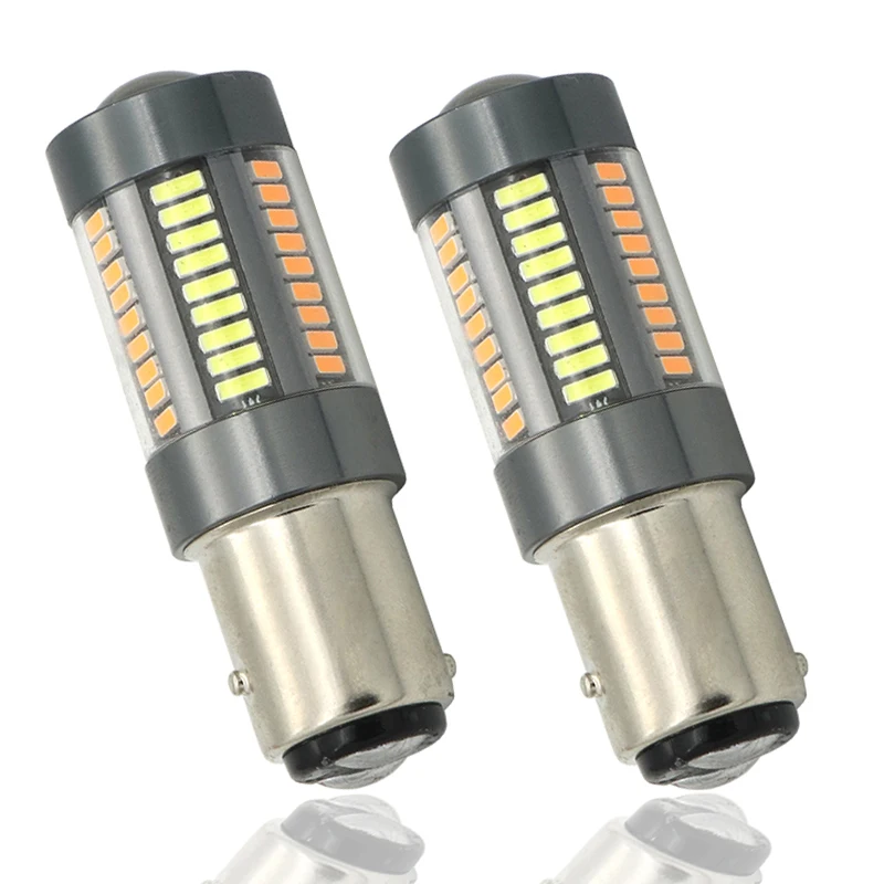 

2pcs Super Bright Dual Color White Yellow Daytime Running Light 1157 BAY15D LED Switchback Bulb Front Turn Signal Light 2 Colors