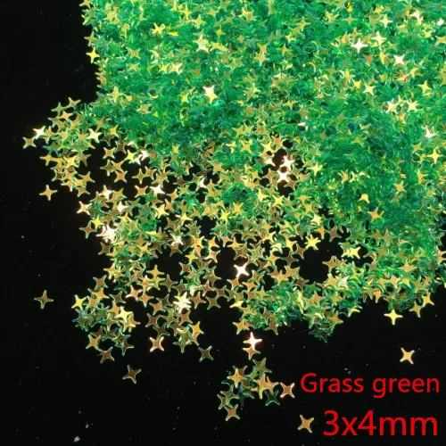 4 мм 9000 шт./пакет Star ультратонкий Sequins Nail Art Блеск Мини блестками Экологичные блестка из ПЭТ декоративный Маникюр Материал - Цвет: Shine grass green