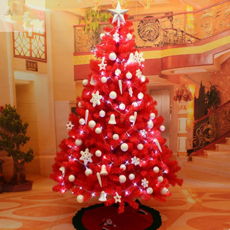 Christmas tree 1.8 m / 180cm big red Christmas tree decorated Christmas