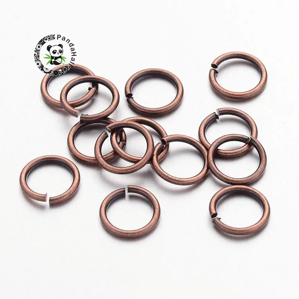 

Red Copper Color Brass JumpRings, Close but Unsoldered, about 8mm in diameter, 1mm thick