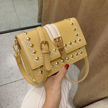 

High Quality Women Pu Leather Shoulder Bag Luxury Designer Female Crossbody Bags for Women Small New Fashion Ladies Rivet Purse