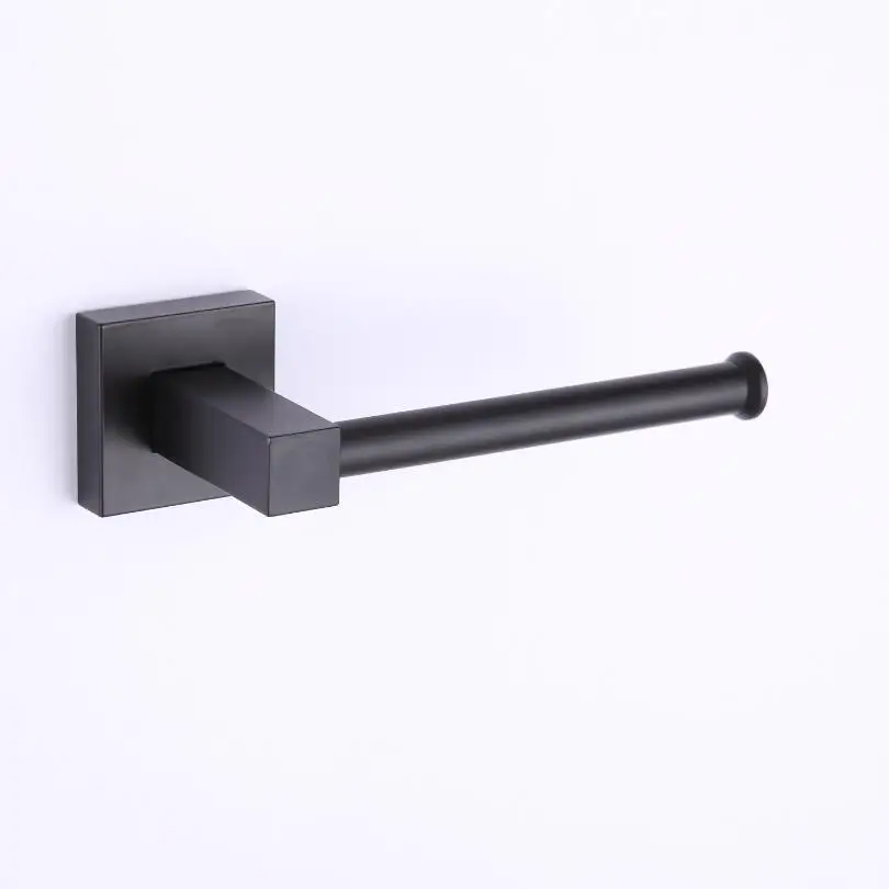 Paper holder 55 см матовая черная двойная вешалка для полотенец для ванной комнаты, алюминиевые аксессуары для ванной комнаты, вешалка для полотенец, кольцо для полотенец, туалетная щетка - Цвет: Paper holder