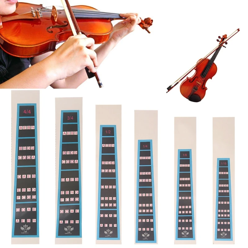 

4/4 3/4 1/2 1/4 1/8 1/10 Violin Fiddle Finger Guide Fingerboard Sticker Practice