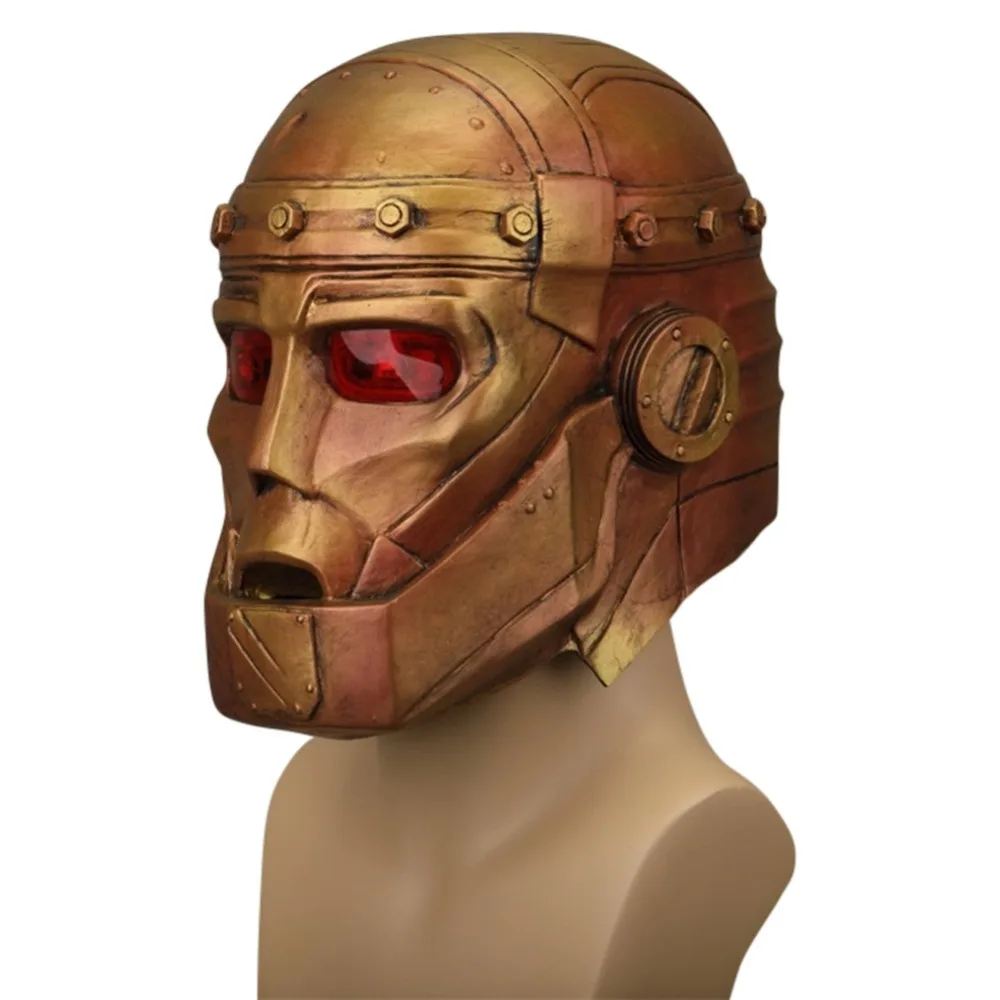 Doom Patrol Mask Robotman LED Helmet Cosplay Halloween Superhero LED Mask Latex