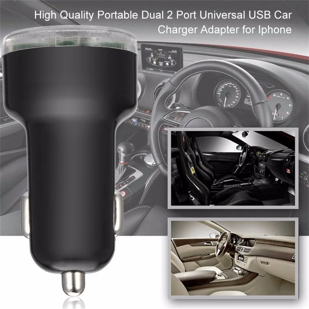 New Micro Dual Universal 2 Port USB Car Charger For iphone For iPad Mini Car Charger AdapterCar Car-style lighter Hot New Micro Dual Universal 2 Port USB Car Charger For iphone For iPad Mini Car Charger AdapterCar Car-style lighter Hot