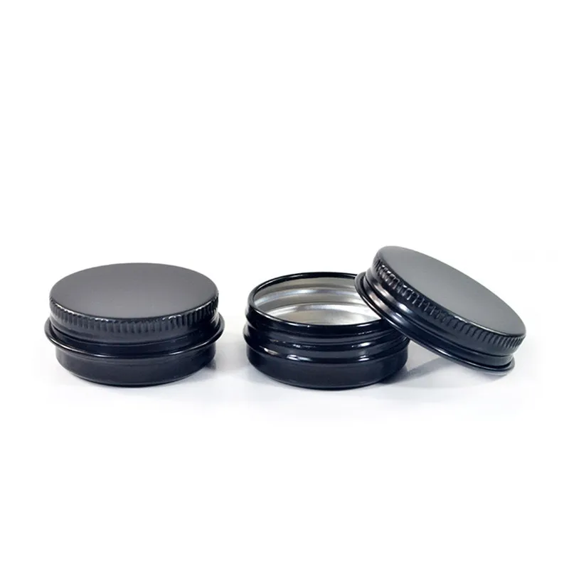 

100pcs*10g 15g 20g 30g 40g 50g 60g 80g 100g 150g black aluminum jar with screw cap Facial Mask Body Lotion Custom Cosmetic Jar