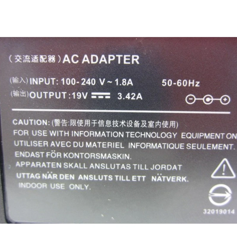 HSW 19V 3.42A 5.5X2.5mm ноутбук Зарядное устройство AC адаптер Питание для Toshiba c655 C660 L300 L450 L500