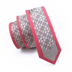 Модный тонкий галстук красный черный геометрический облегающий узкий шёлковый жаккардовый тканый галстук для мужчин Свадебная вечеринка