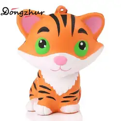 Мягкий милый маленький тигр Kawaii Tiger Squeeze Bread Super Slow Rising Animal Phone Straps Squishy Antistress Toy