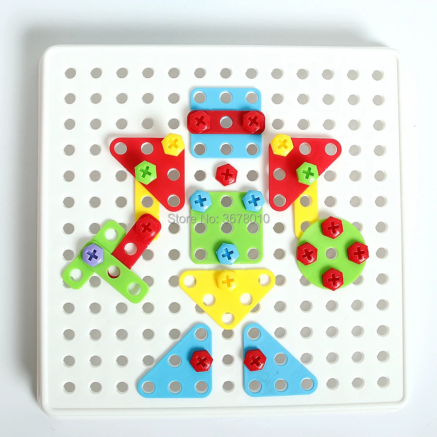 Творческая находка мозаичная головоломка гриб ногтей 2-в-1 головоломки Pegboard Семья Игры развивающие игрушки для детей 420 шт