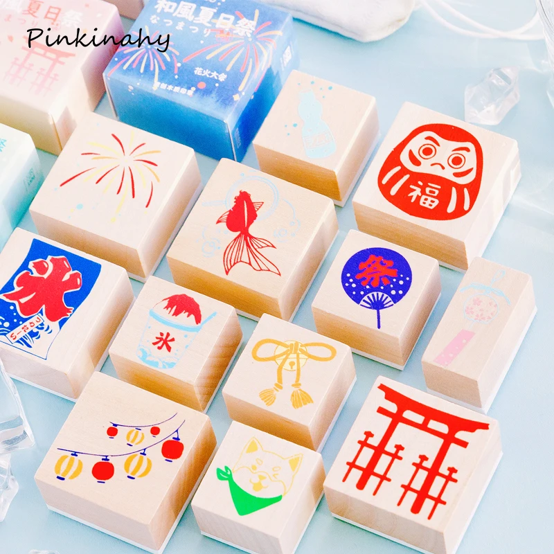 

Vintage stamp Japanese style Daily life pattern DIY wooden rubber stamps for scrapbooking stationery scrapbooking standard stamp