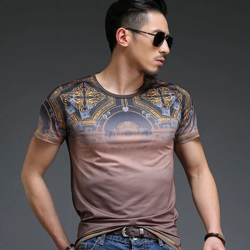 New Chinese Style Summer Fashion Casual Cotton T Shirt Mens Brand Slim ...