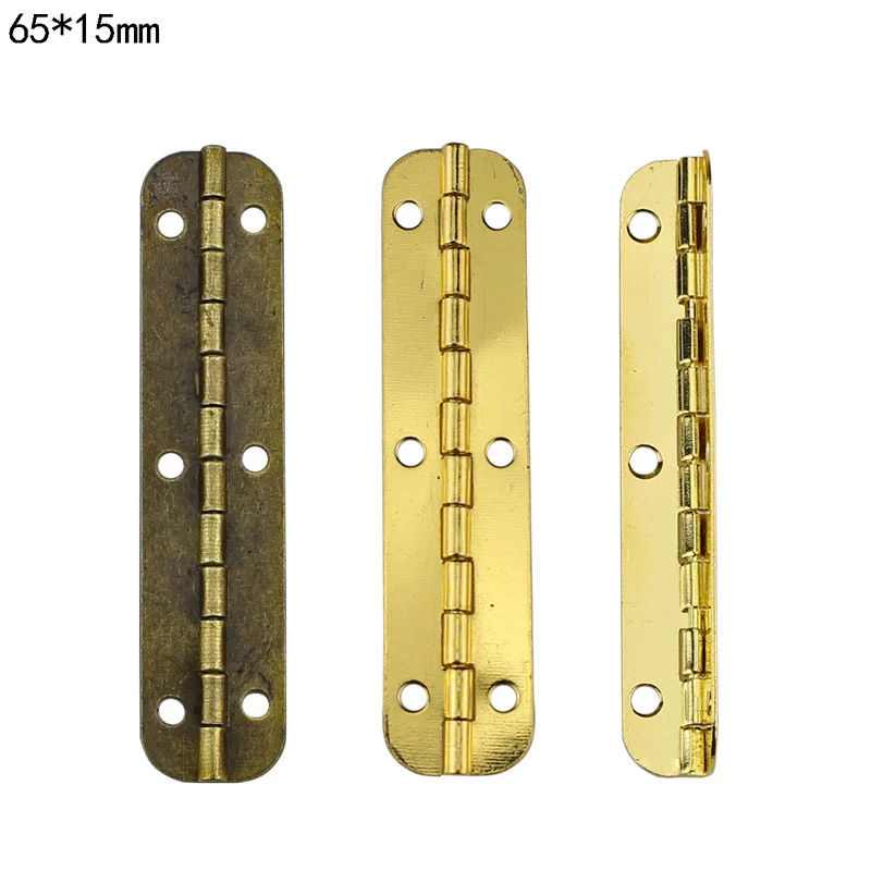 10pcs Antique Wooden Box Folding Long Hinge Metal Wine Box Cabinet Small Hinge Crafts Furniture Hardware Accessories