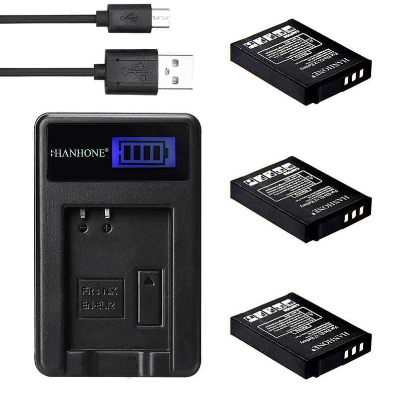 

3PCS 1900mAh EN-EL12 EN EL12 ENEL12 Battery+LCD USB Charger for Nikon Coolpix A900 AW100 AW110 AW120 AW130 S31 S800C S6100 S6200