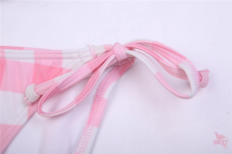 Низкая талия Strappy Купальник женский спинки одежда для купания, треугольный купальник ванный комплект бразильский плед бикини набор