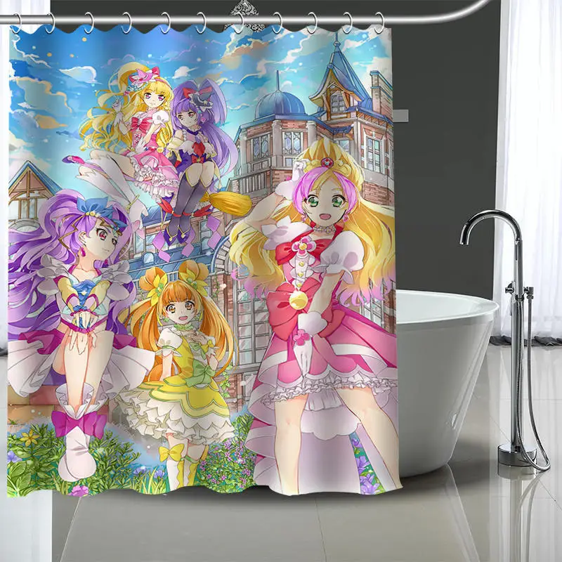 

Custom smile precure Shower Curtain With Plastic Hooks Modern Fabric Bath Curtains Home Decor Curtains Custom Your image