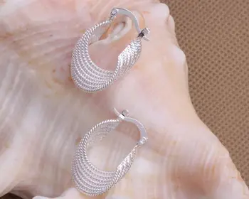 

AE077 Sterling Silver color color Earrings , Silver color color Fashion Jewelry , Polyline /btuaklba Andajeka