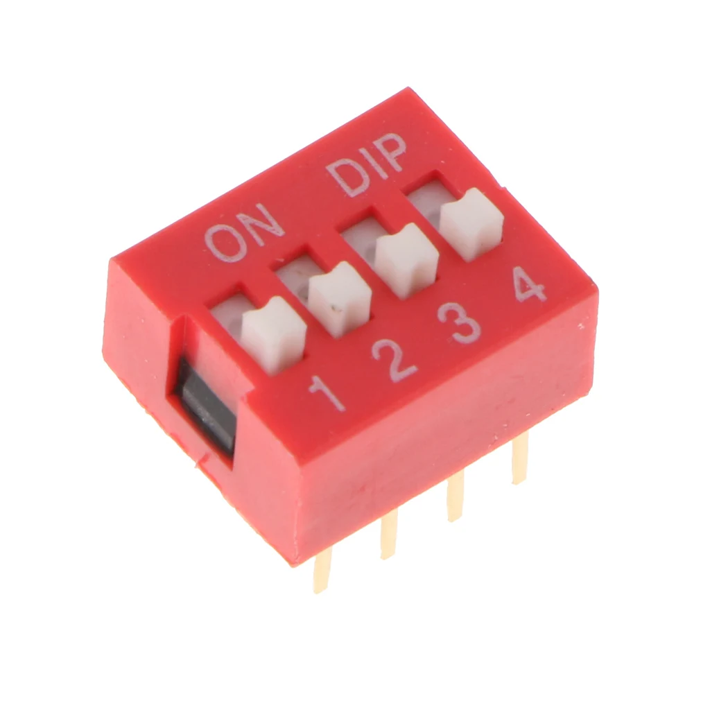 Baoblaze 10 Pieces Red 2.54mm Pitch 1 2 3 4 5 6 8 Position Way Slide Type DIP Switch