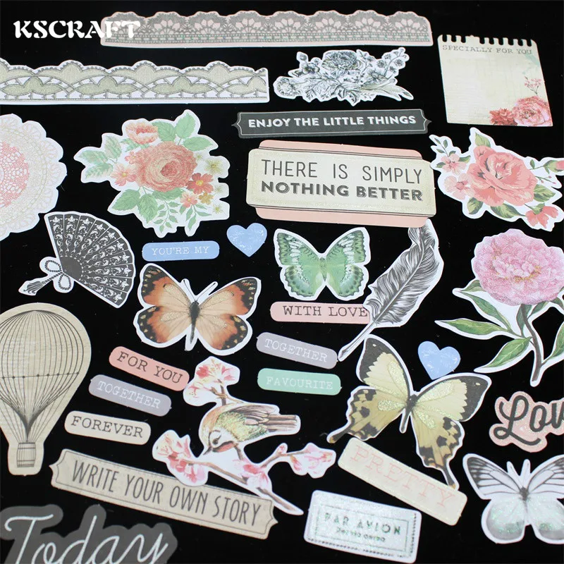 

KSCRAFT 106pc Write You Own Story Cardstock Die Cuts for Scrapbooking Happy Planner/Card Making/Journaling Project