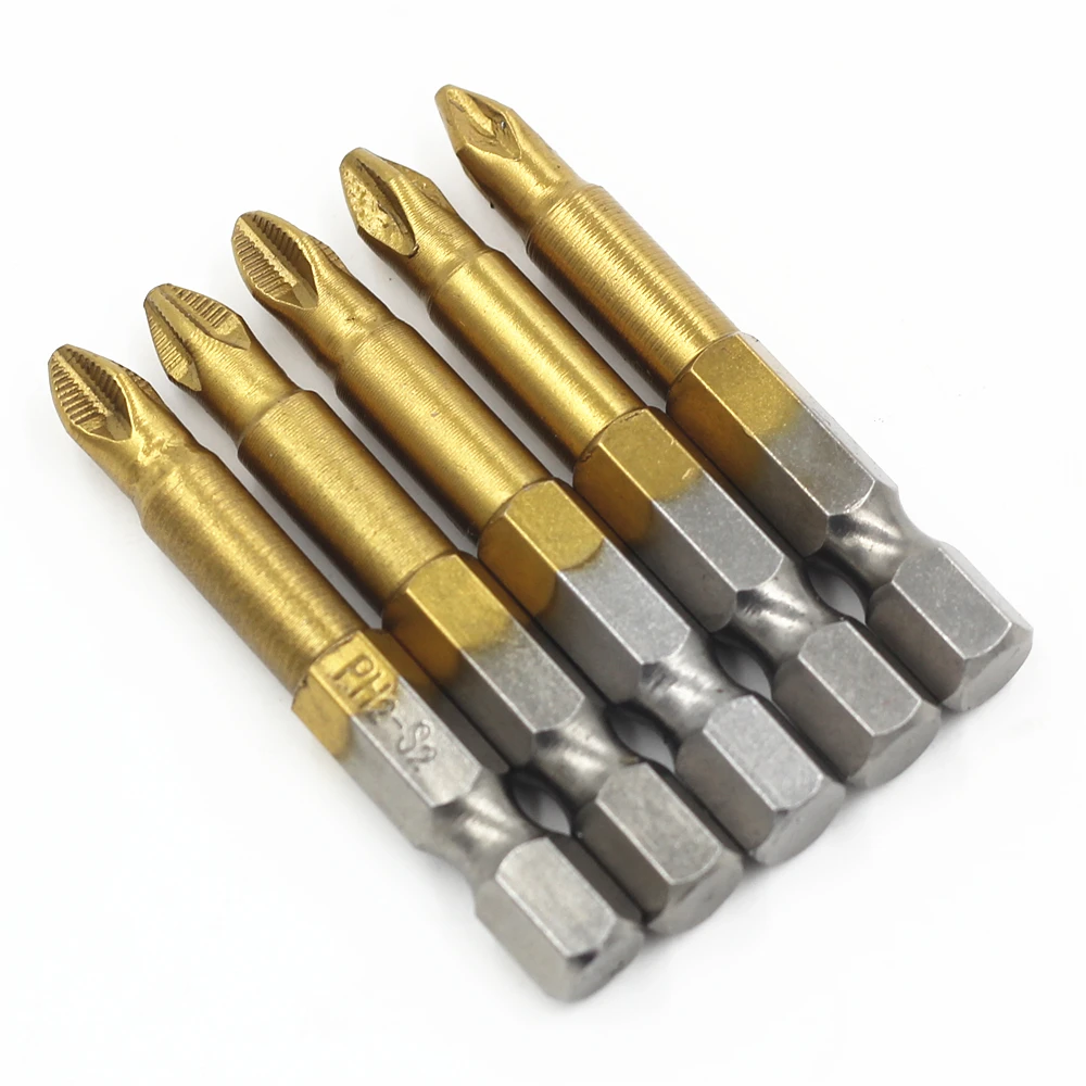 High Quality 5pcs Bits Set S2 Steel Screwdriver bit Head Set Titanium