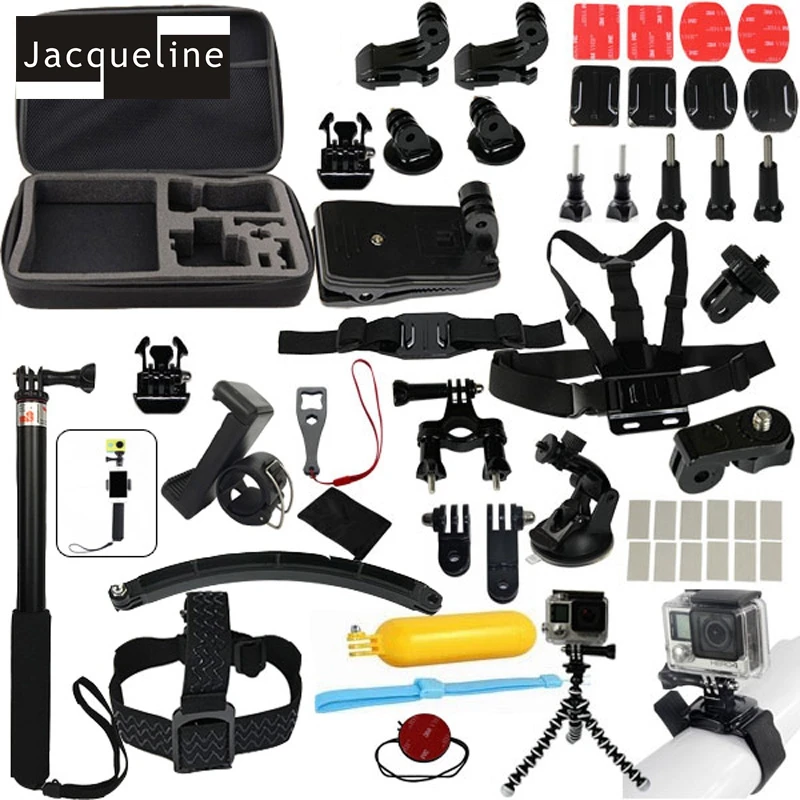 Conjunto de accesorios para go pro hero 6 5 4 3 kit selfie stick monopod para Eken h8r h9r para xiaomi yi caso de EVA - 1