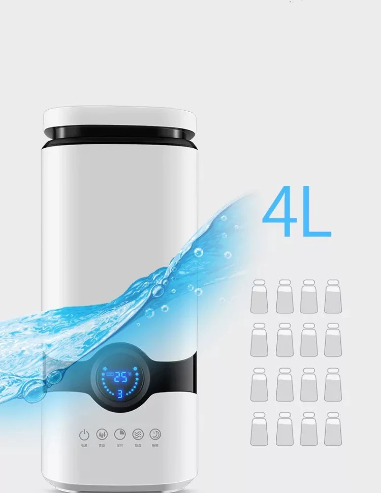 Digital Display 4L Aroma Cool Mist Ultrasonic Humidifier With Remote Control