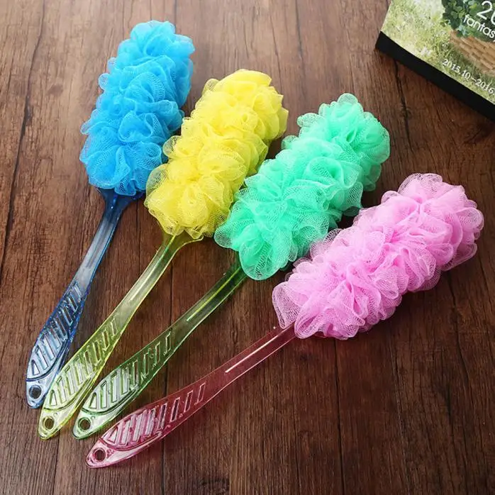 

Bath brush long crystal handle bath brush comfortable back scrubber large size shower useful L0411