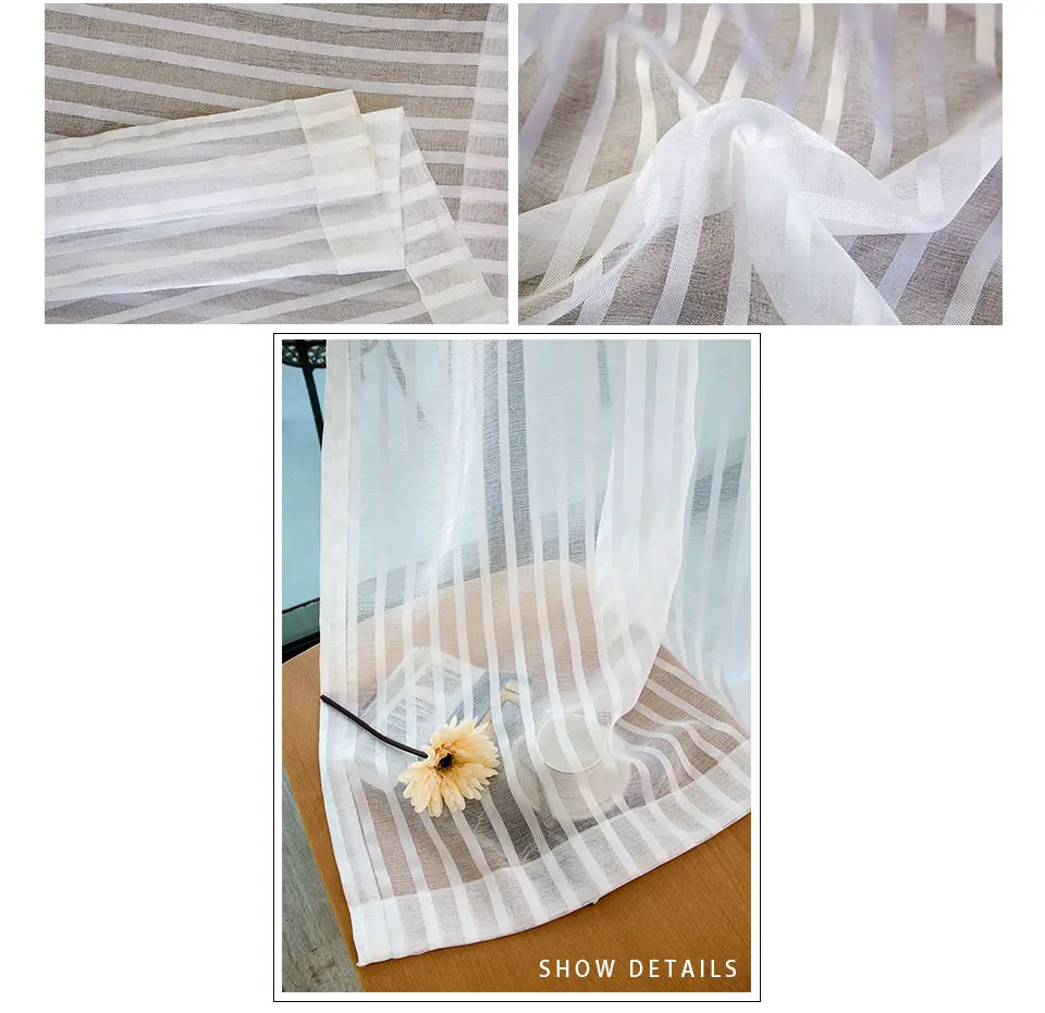 Белая полоса отвесные шторы для гостиной шторы из тюля для спальни для кухни современная ткань для оконные дапировки шторы