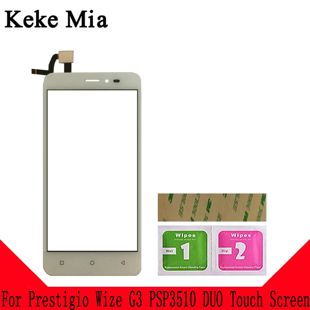 Keke Mia 5.0" Touch Screen Panel Sensor Touchscreen For Prestigio Wize G3 PSP3510 PSP 3510 DUO Touch Screen Digitizer Glass - Цвет: White No Tools