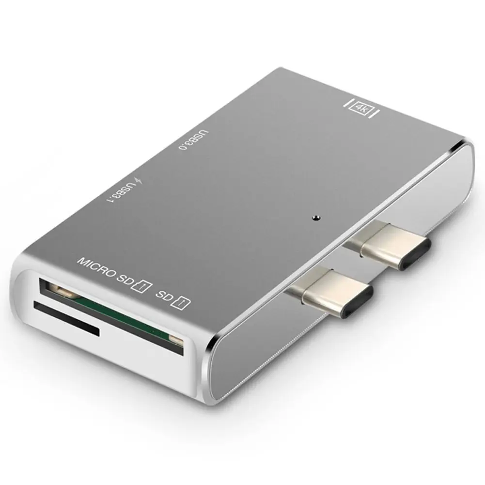 5 в 1 Daul Тип usb C к HDMI 4 к К 30 @ Гц USB 3,0 SD TF Card Reader концентратор Тип C PD зарядки Adaper для Macbook 13 15 дюймов