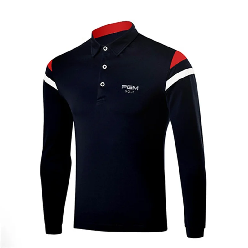 PGM гольф рубашка свитер для мужчин с длинным рукавом Фитнес Рубашки Осень Зима дышащая Спортивная одежда для занятий спортом на открытом воздухе рубашки 2 цвета