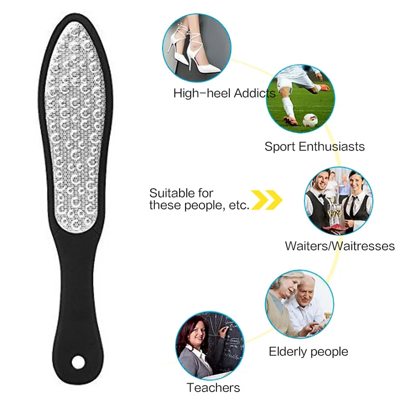 New Double Sided Stainless Steel Double-sided Foot Rasp Heel File Hard Dead Skin Callus Remover Exfoliating Pedicure Care Tool