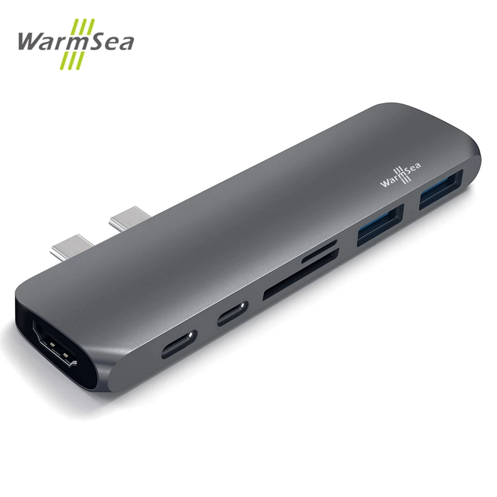 USB C концентратор TYPE C Thunderbolt 3 адаптер USB-C док-станция с HDMI 4k PD USB 3,0 SD TF кард-ридер для MacBook Pro Air 13 15