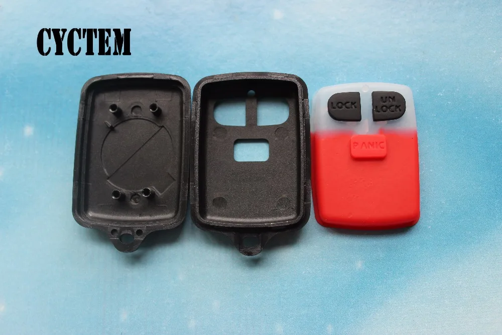 

CYCTEM 3 Buttons Key Shell Car Remote Key Cover Blank Key Fob Case Replacement Fit For Toyota Corolla Vios With Rubber Pad