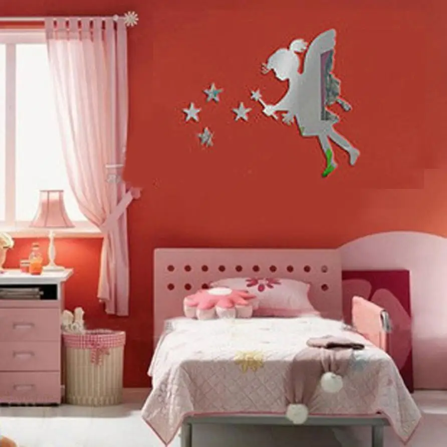 Home Decor Luxury 3D Decal Angel Star Home Decor Mirrors Wall Stickers On Modern wall sticker Home Deco mirror AU13 Home Decor Luxury 3D Decal Angel Star Home Decor Mirrors Wall Stickers On Modern wall sticker Home Deco mirror AU13