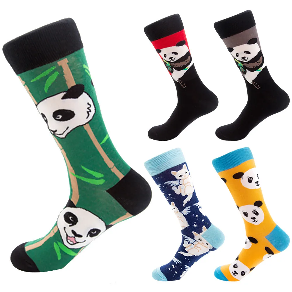 

1 pair Men Women Socks Cotton Crew Lovers Socks Funny Animal Cartoon Casual Colorful Dots in tube Sock calcetines mujer