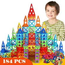 New 184pcs Mini Magnetic Designer Construction Set Model & Building Toy Plastic Magnetic Blocks Educational Toys For Kids Gift