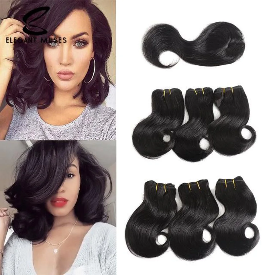 Elegant Muses Peruvian Body Wave 7pcs Pack 8inch Virgin Hair