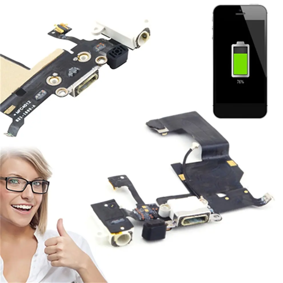 

2 Pcs New White Charger Charging Dock Port Connector for Apple Iphone 5 5G Mobile Phone Flex Cables Accessories