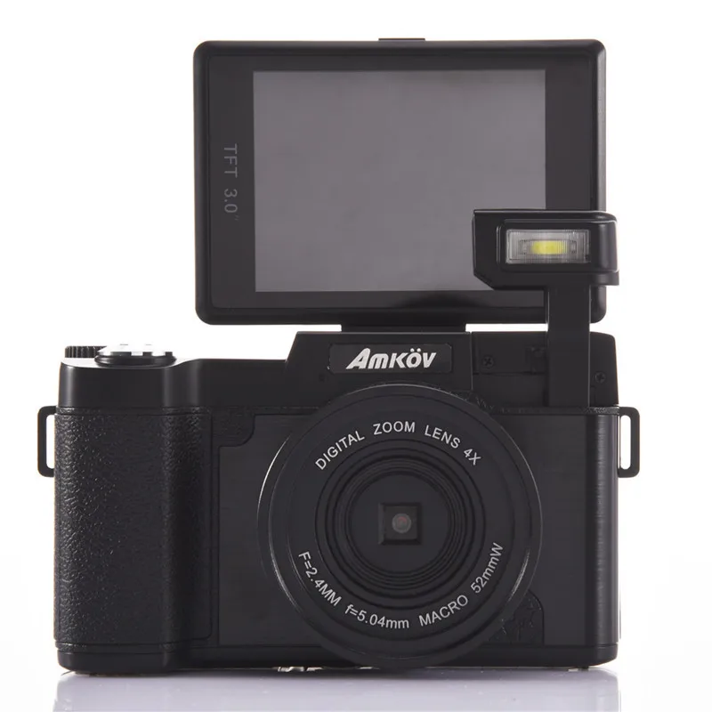 

Amkov 24MP Digital Camera 1080P HD Shoot 4 Times Digital Zoom Beauty Self-timer Camera 180 Degree Camera Fotografica Digital