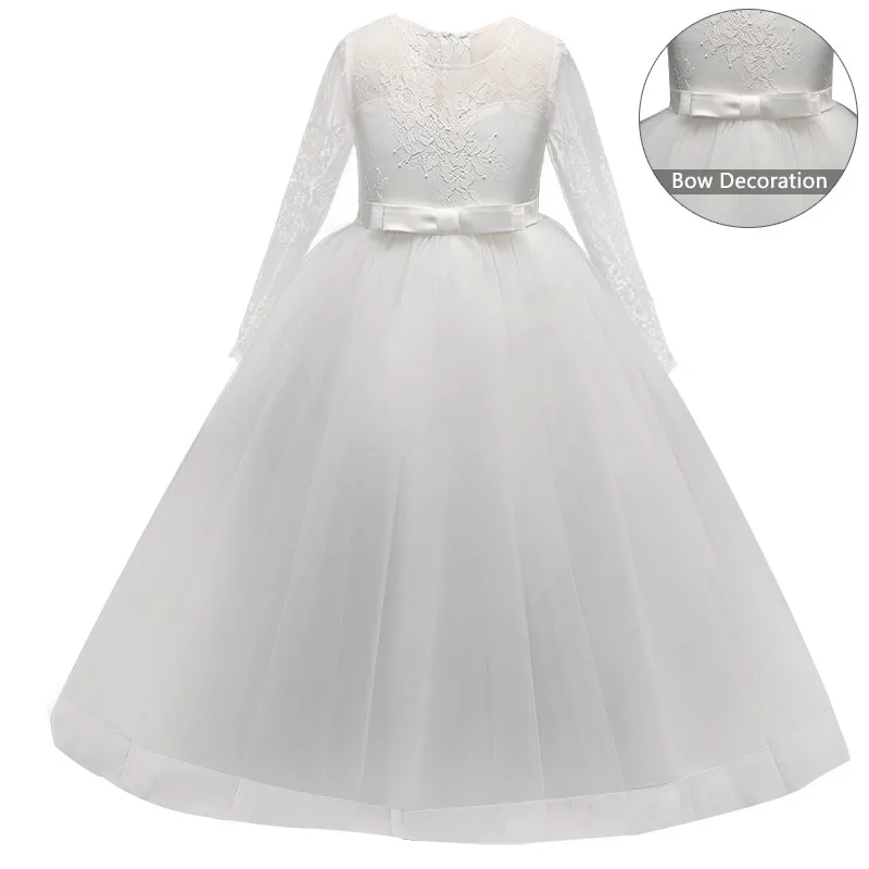 kids long white dress